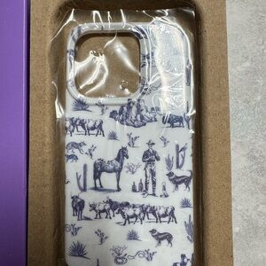 Navy and White Western-Themed Phone Case 15 phone pro